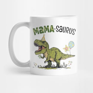 Mama Saurus T-Rex Dinosaur Birthday Party Mug